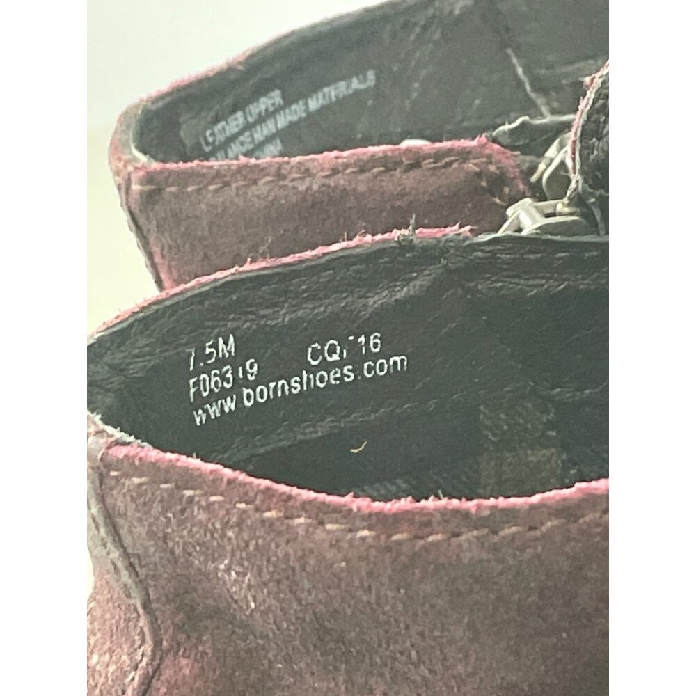 Born Adler Double Buckle Ankle Bootie Womens 7.5 Round Toe Burgundy Hippie Retro - Picture 4 of 8